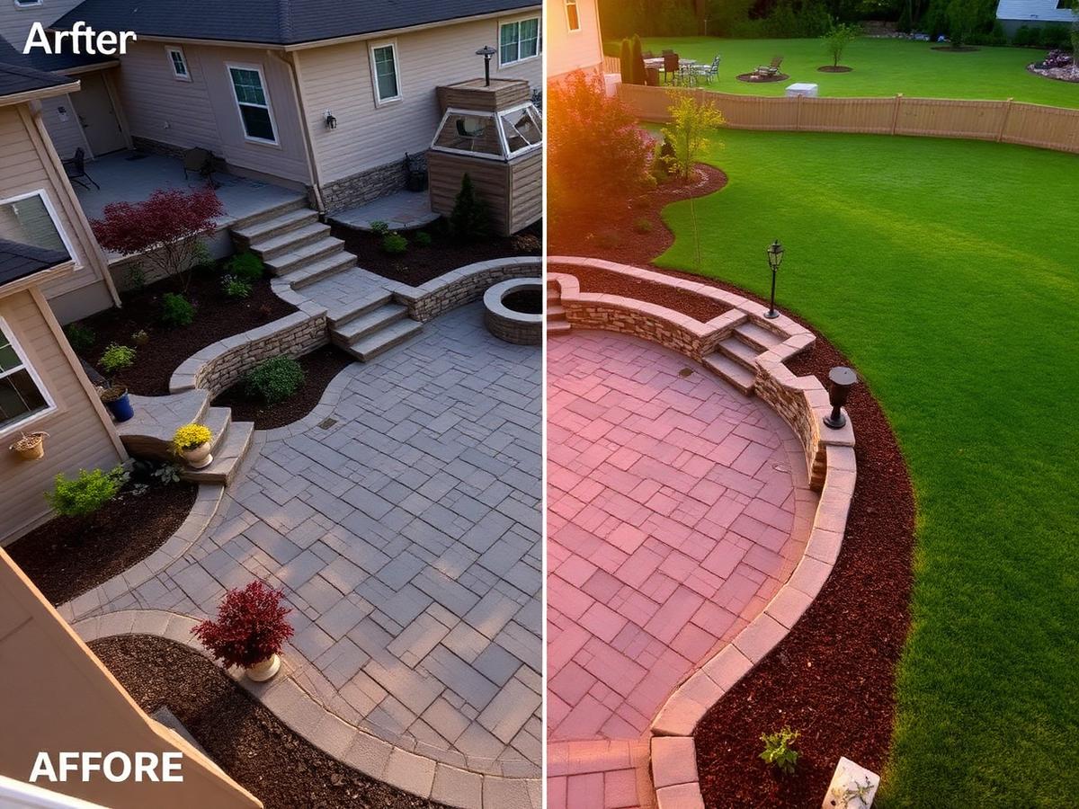 Backyard after ASP1 construction paver install